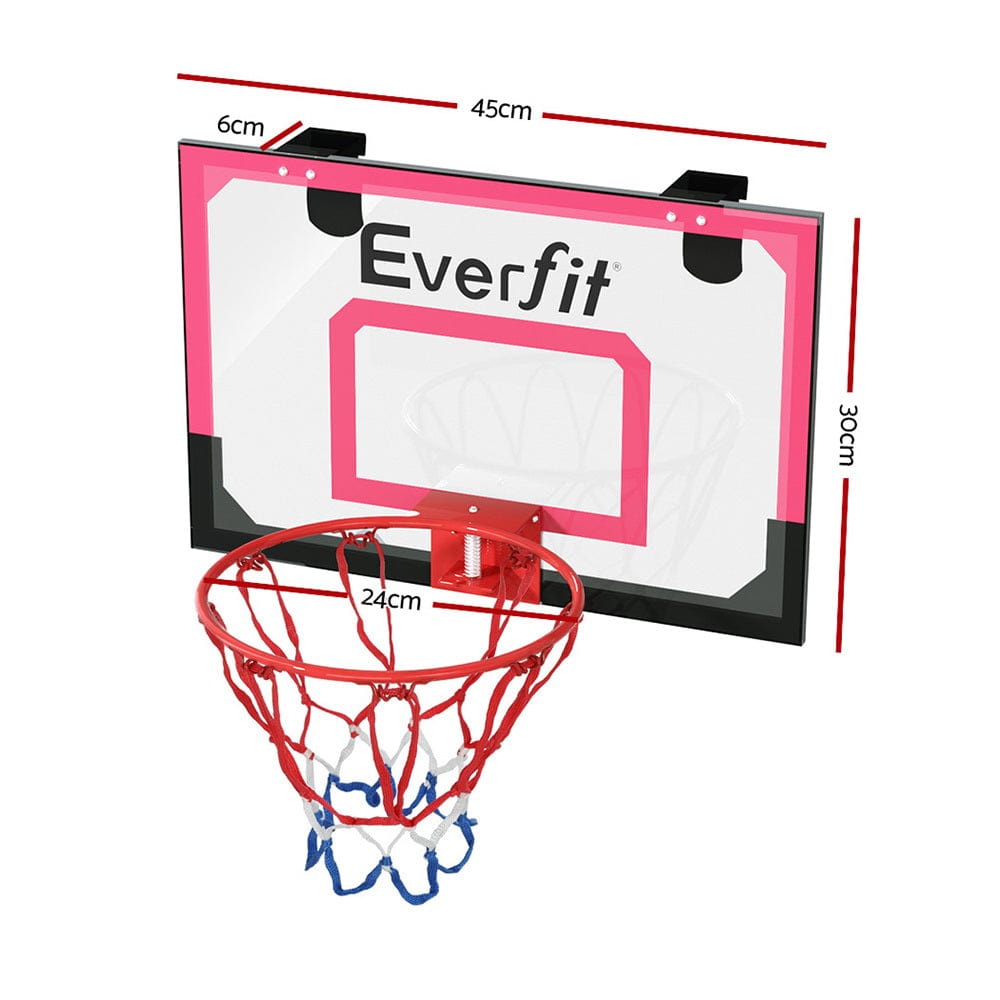 Everfit 23&quot; Mini Basketball Hoop Backboard Door Wall Mounted Sports Kids Red