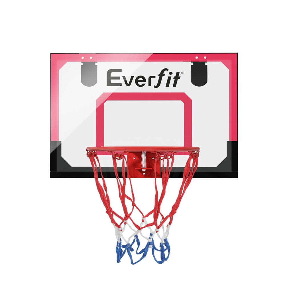 Everfit 23&quot; Mini Basketball Hoop Backboard Door Wall Mounted Sports Kids Red