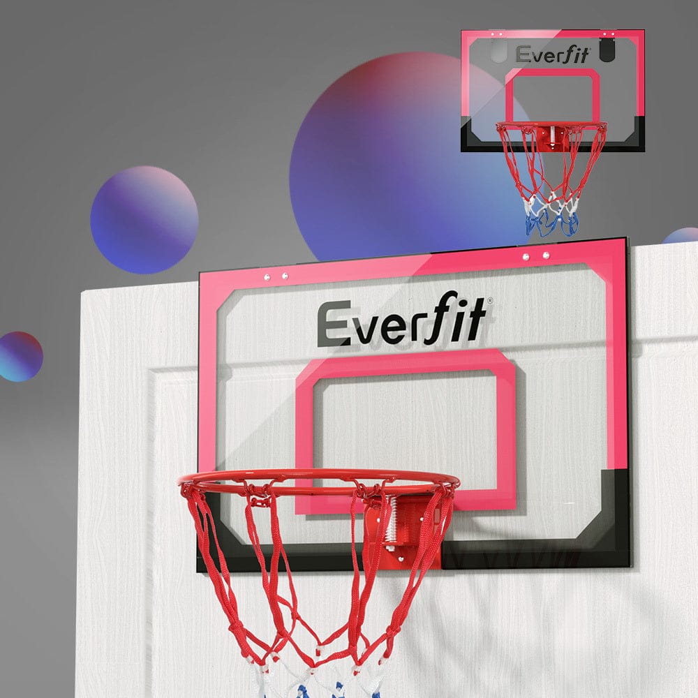 Everfit 23&quot; Mini Basketball Hoop Backboard Door Wall Mounted Sports Kids Red