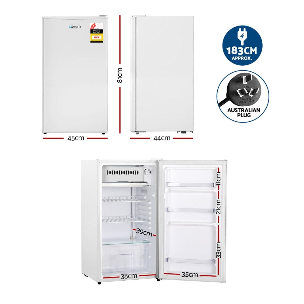 Devanti 95L Bar Fridge White