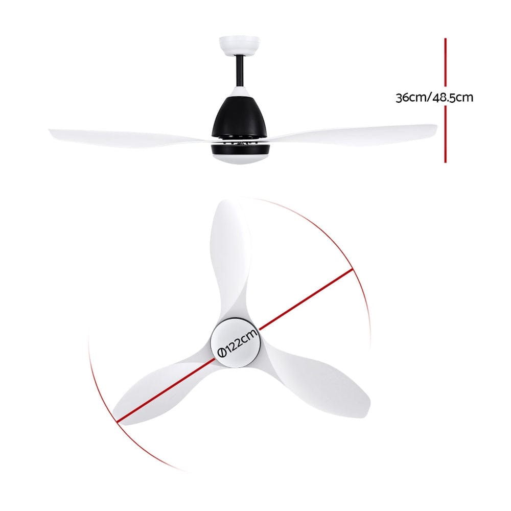 Devanti 48&#39;&#39; Ceiling Fan DC Motor w/Light w/Remote - White