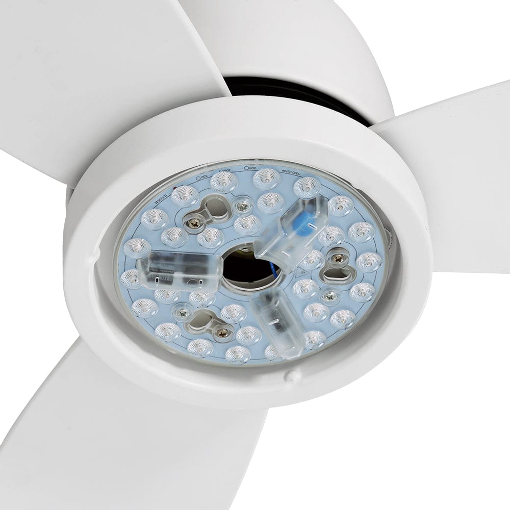 Devanti 52&#39;&#39; Ceiling Fan DC Motor LED Light Remote Control - White