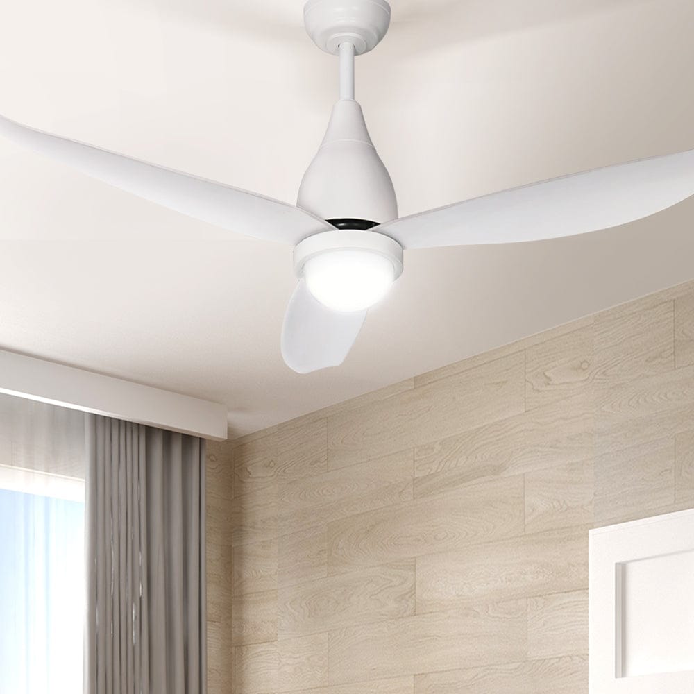 Devanti 52&#39;&#39; Ceiling Fan DC Motor LED Light Remote Control - White