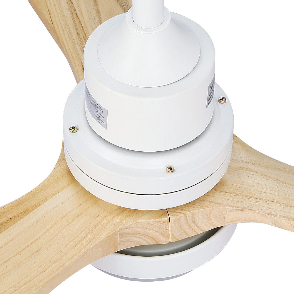 Devanti 52&#39;&#39; Ceiling Fan AC Motor LED Light Remote - Light Wood