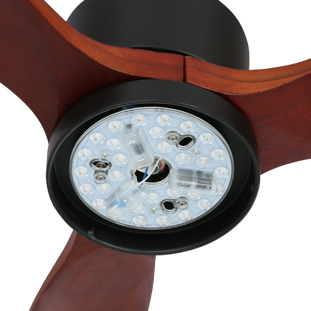 Devanti 52&#39;&#39; Ceiling Fan AC Motor 3 Blades w/Light - Dark Wood