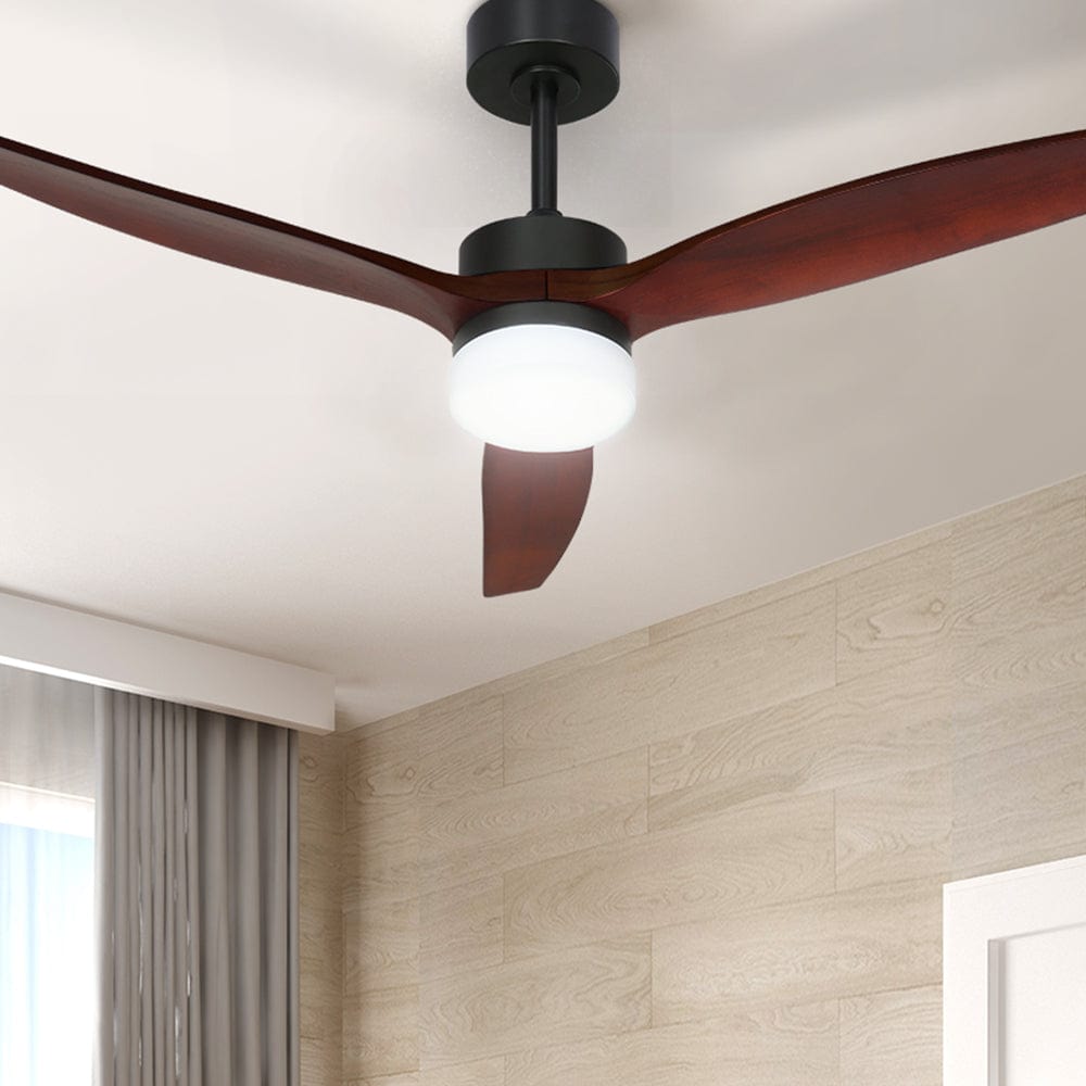 Devanti 52&#39;&#39; Ceiling Fan AC Motor 3 Blades w/Light - Dark Wood