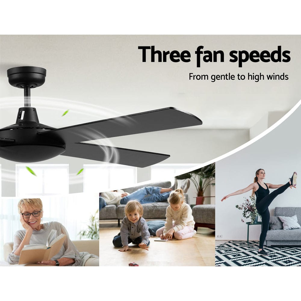 Devanti 52&#39;&#39; Ceiling Fan w/Remote - Black