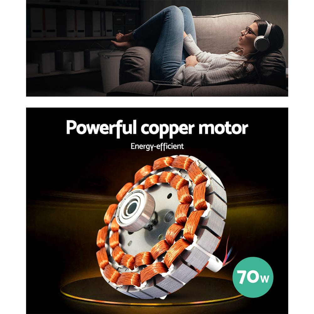 Devanti 52&#39;&#39; Ceiling Fan AC Motor w/Light w/Remote - Silver