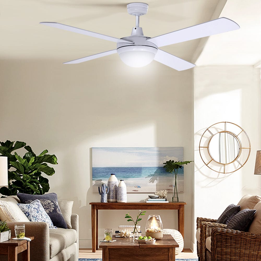 Devanti 52&#39;&#39; Ceiling Fan AC Motor w/Light w/Remote - White