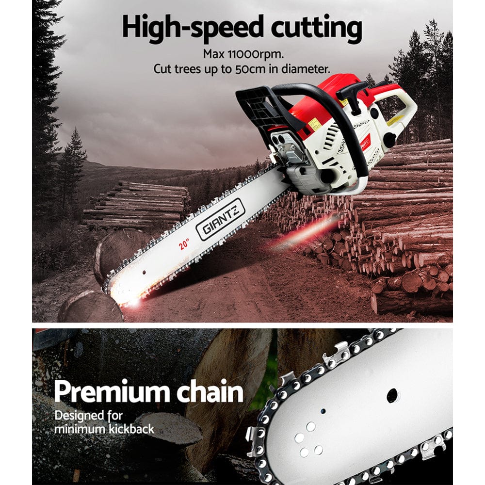 Giantz Chainsaw Petrol 62CC 20&quot; Bar Commercial E-Start Pruning Chain Saw,Giantz Chainsaw Petrol 62CC 20&quot; Bar Commercial E-Start Pruning Chain Saw 4.5HP