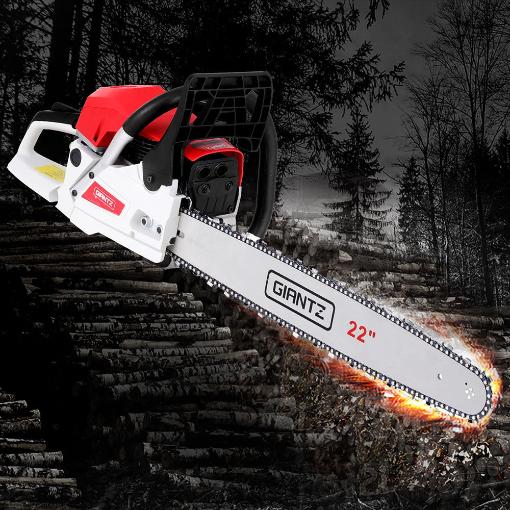 Giantz 74cc Petrol Chainsaw 22&quot; Bar E-Start Tree Pruning Chain Saw