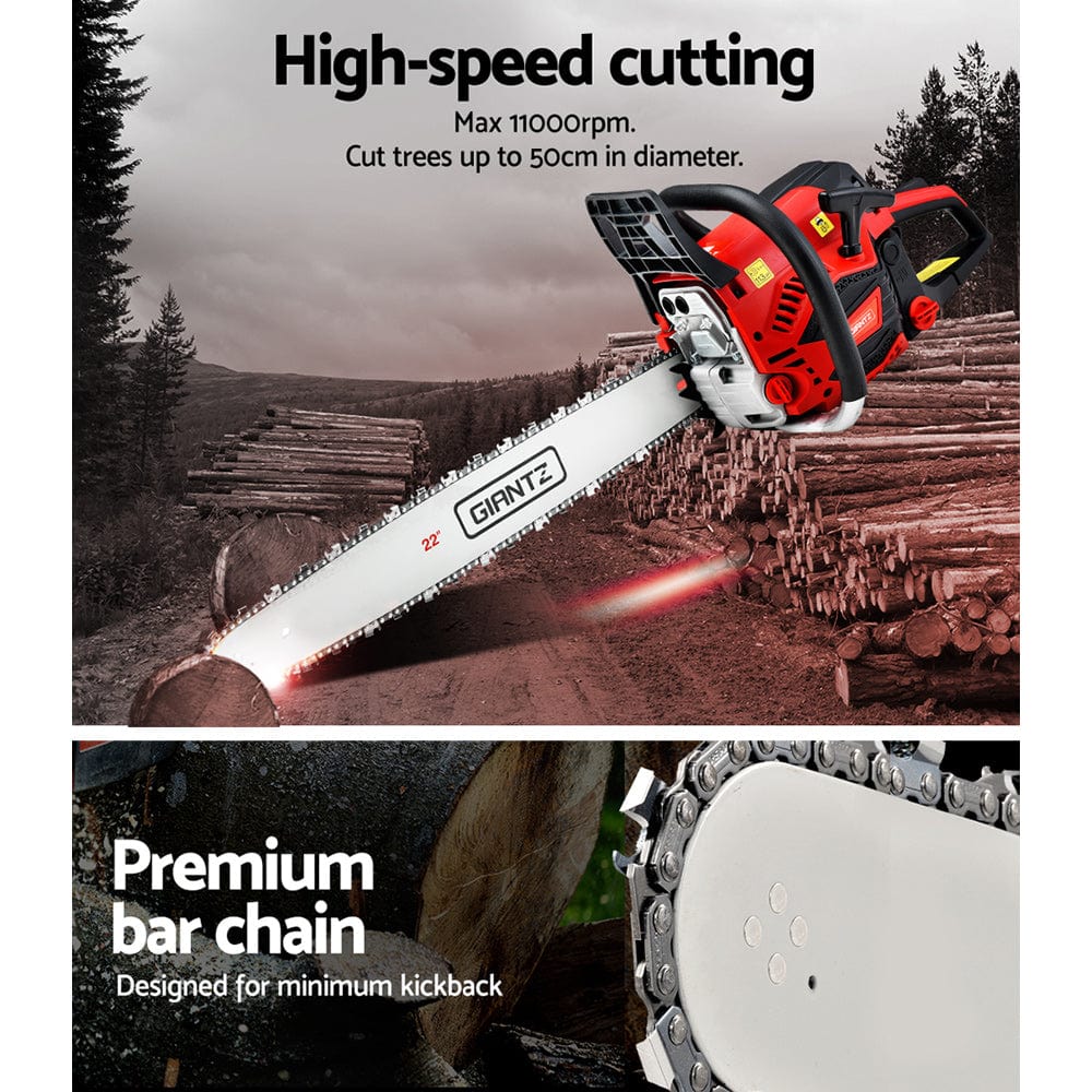 Giantz Chainsaw Petrol 58CC 22&quot; Bar Commercial E-Start Pruning Chain Saw,Giantz Chainsaw Petrol 58CC 22&quot; Bar Commercial E-Start Pruning Chain Saw 4.2HP