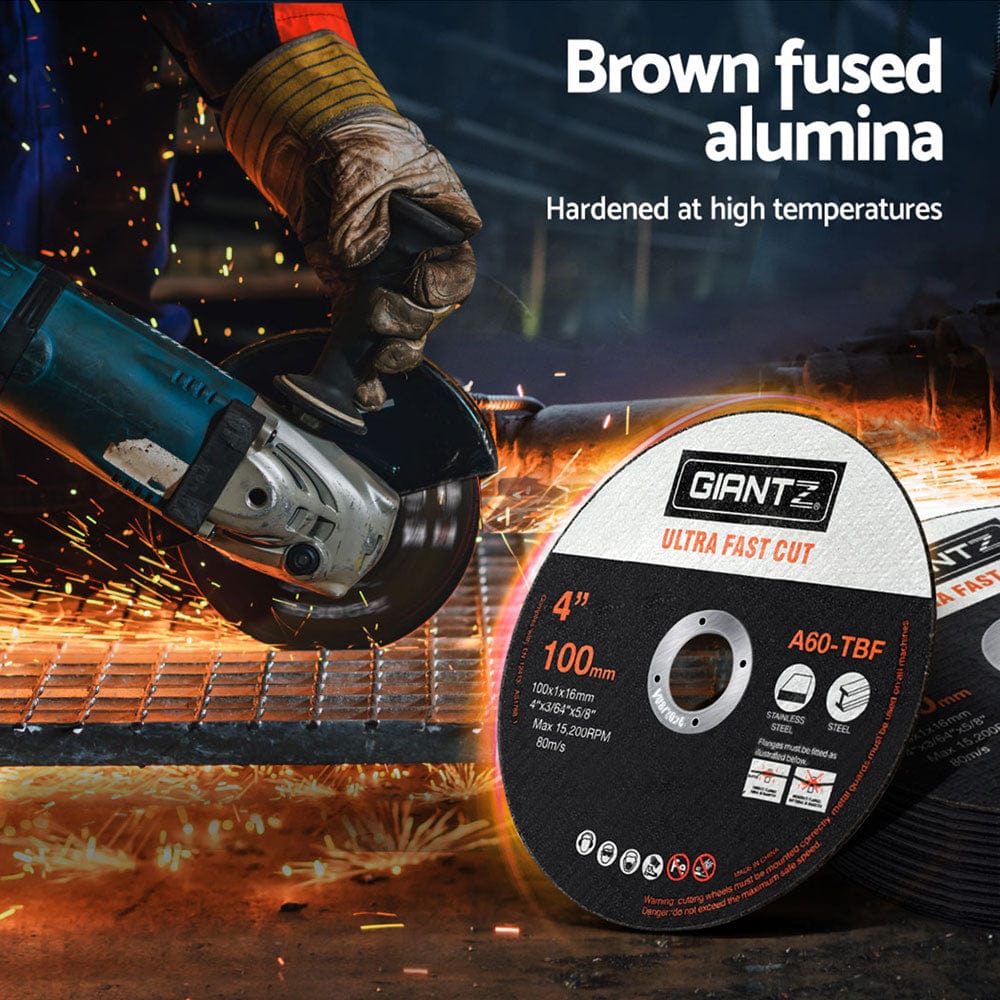 Giantz 25-Piece Cutting Discs 4&quot; 100mm,Giantz 25pcs 4&quot; Cutting Discs 100mm Angle Grinder Thin Cut Off Wheel for Metal