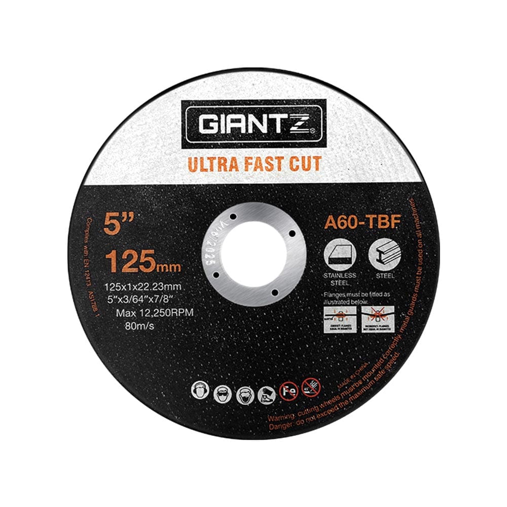 Giantz 50-Piece Cutting Discs 5&quot; 125mm,Giantz 50pcs 5&quot; Cutting Discs 125mm Angle Grinder Thin Cut Off Wheel for Metal