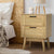 Artiss Rattan Bedside Table 2 Drawers Wood - RIE Oak