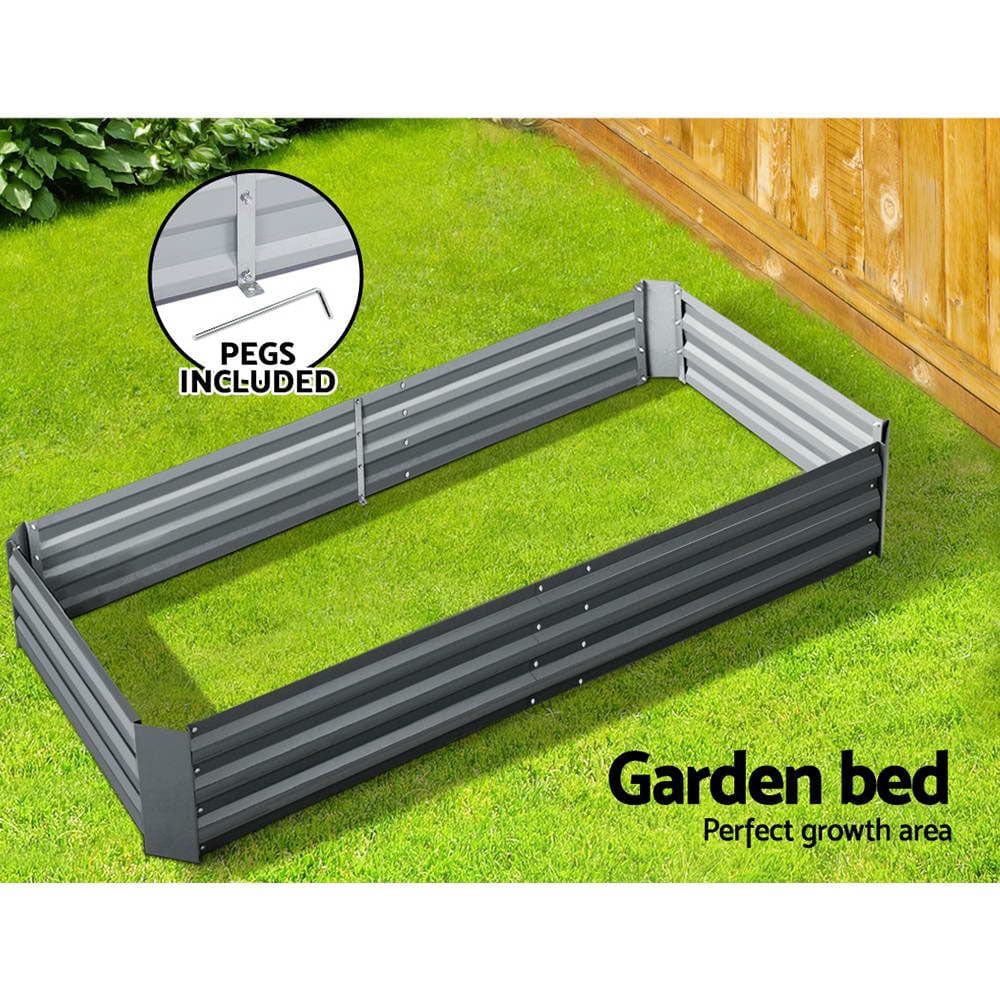 Greenfingers Garden Bed 180x90cm Planter Box Raised Container Galvanised Steel