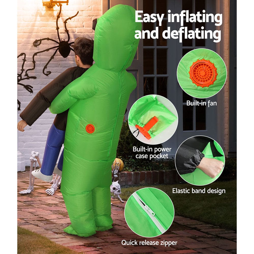 Inflatable Green Alien Costume Adult Suit Blow Up Party Fancy Dress Halloween Cosplay