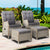 Gardeon 2PC Recliner Chair Sun lounge Wicker Lounger Outdoor Furniture Adjustable Grey