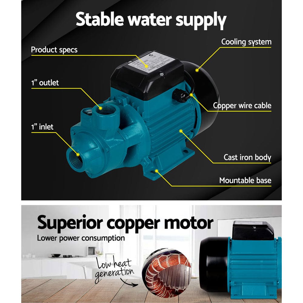 Giantz Peripheral Water Pump Garden Boiler Car Wash Auto Irrigation House QB80