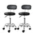 Artiss 2x Salon Stool Swivel Chair Backrest Black