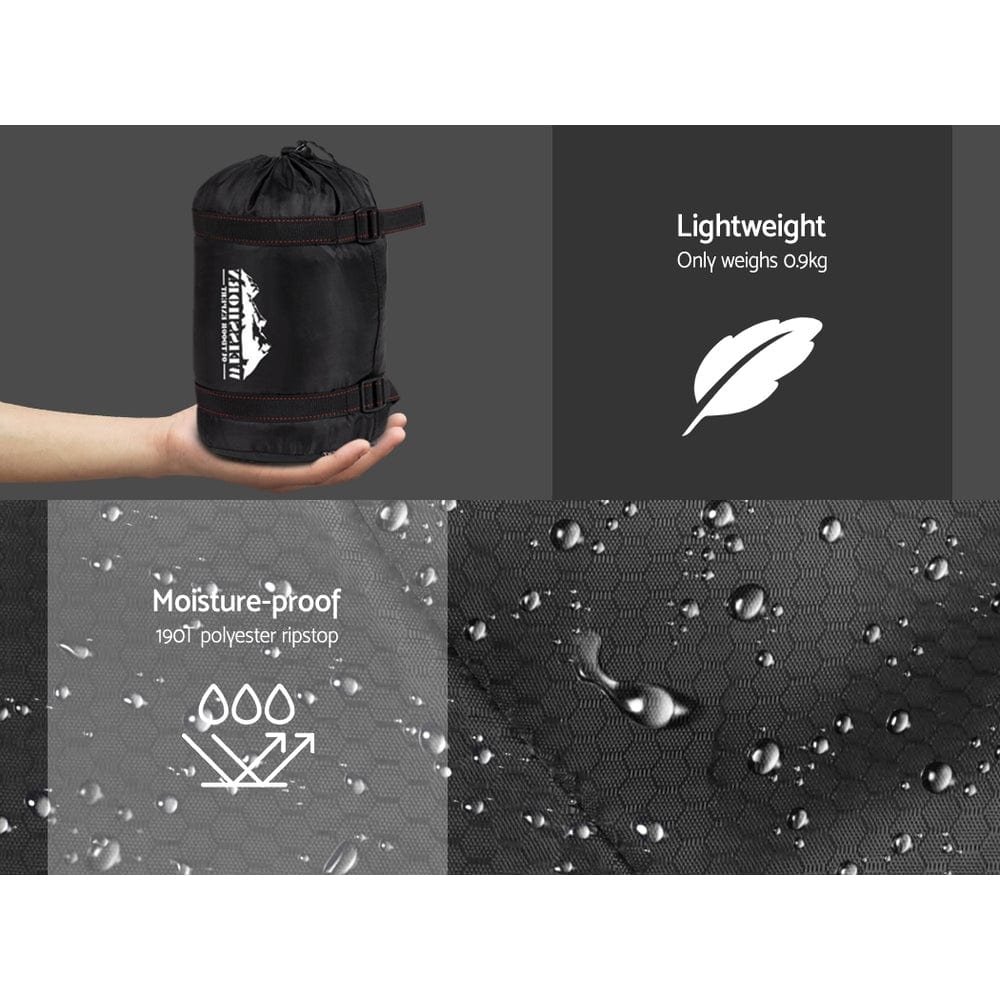 Weisshorn Sleeping Bag Single Thermal Camping Hiking Tent Grey 0&amp;deg;C