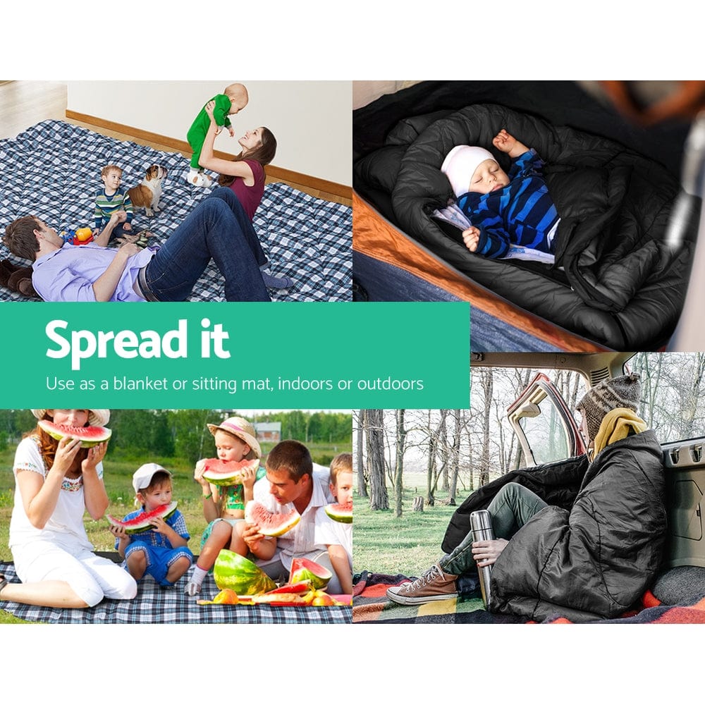 Weisshorn Sleeping Bag Single Thermal Camping Hiking Tent Grey 0&amp;deg;C