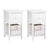 Artiss Bedside Table 1 Drawer with Basket Rustic White X2