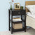 Black Bedside Table with 1 Drawer and 2 Shelves