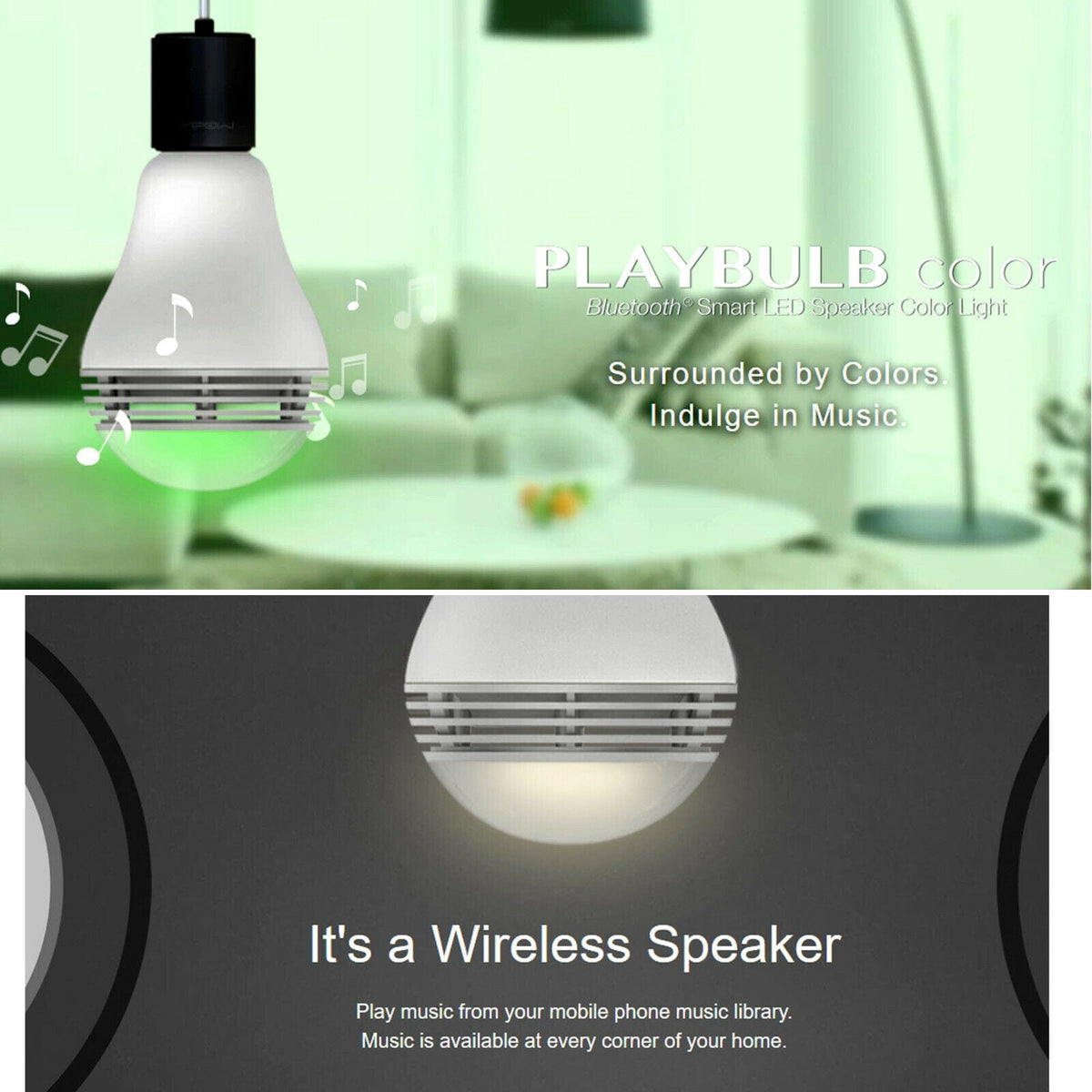 MiPow Playbulb STUDIO Gift Set Novelty LED Light Bulb &amp; Candle Bluetooth Audio