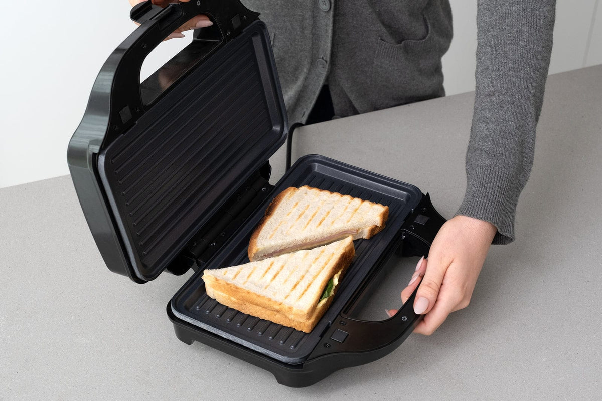 Sandwich Press w/ 3 Interchangeable Plates Incl Toasties &amp; Waffles