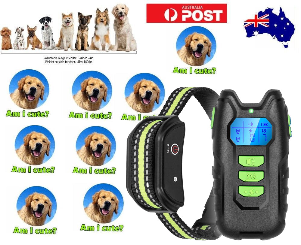 Electric Pet Dog Training Anti Bark Collar Sound Vibrate Auto Rechargeable NEW