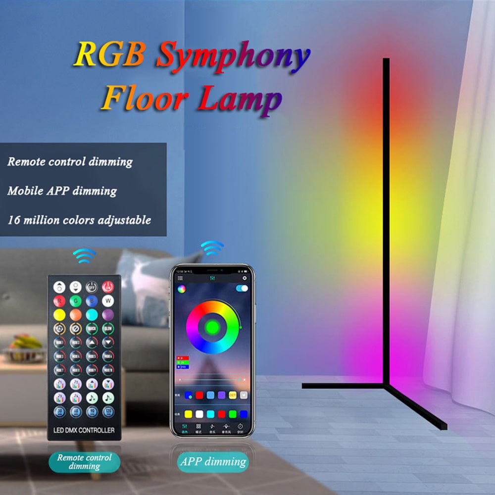 LED RGB Floor Corner Lamp Light Stand Bluetooth Remote Streaming Gaming Decor AU