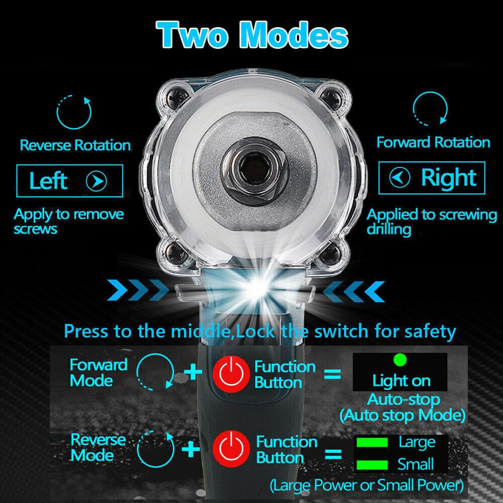 1/2&quot; Cordless Impact Wrench Driver Brushless Rattle Gun For Makita 18V Battery