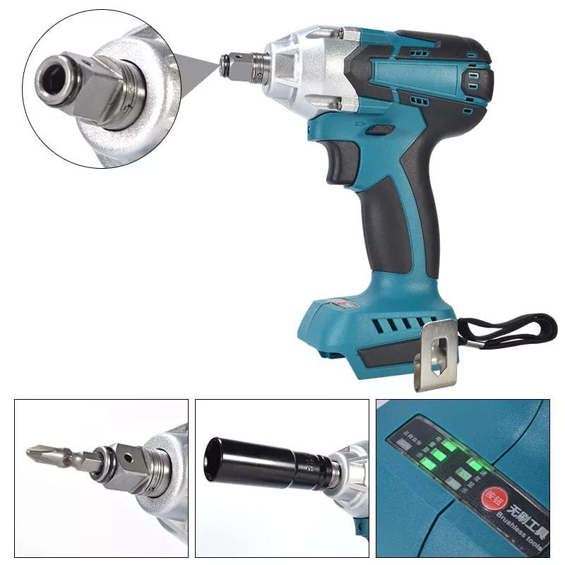 1/2&quot; Cordless Impact Wrench Driver Brushless Rattle Gun For Makita 18V Battery