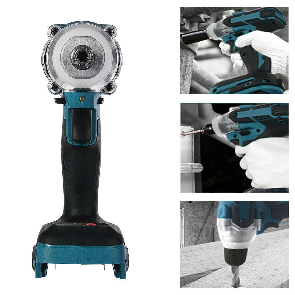 Cordless Electric Impact Wrench Brushless Rattle Gun 1/2" Driver +Large Battery