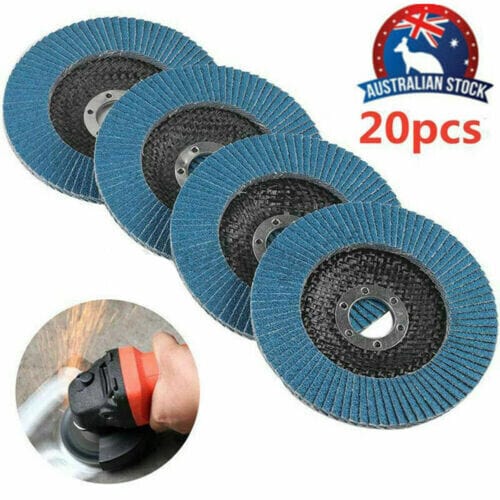 20 PCS 40 Grit Grinding Wheel 5&#39;&#39; 125MM Angle Grinder Flap Sanding Disc AU