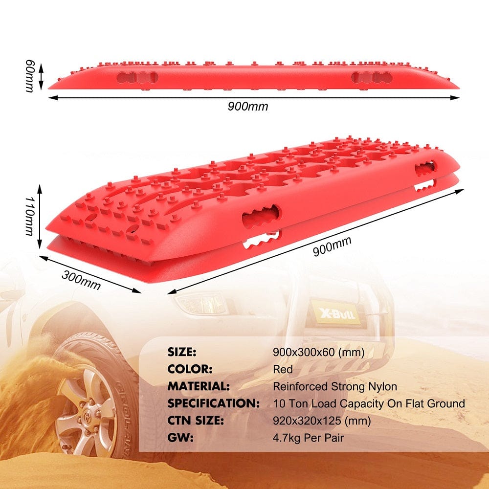 X-BULL Hitch Receiver 5T Recovery Receiver With 2PCS Recovery tracks Boards Gen2.0 Red