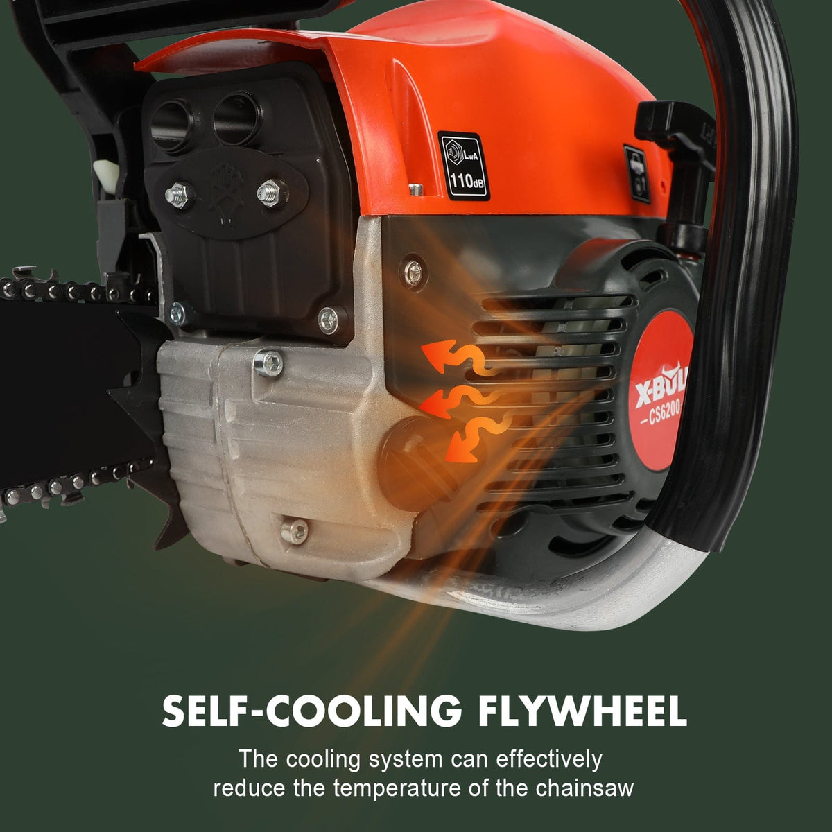 X-BULL Chainsaw Petrol Commercial 62cc 20&quot; Bar E-Start Tree Pruning Top Handle