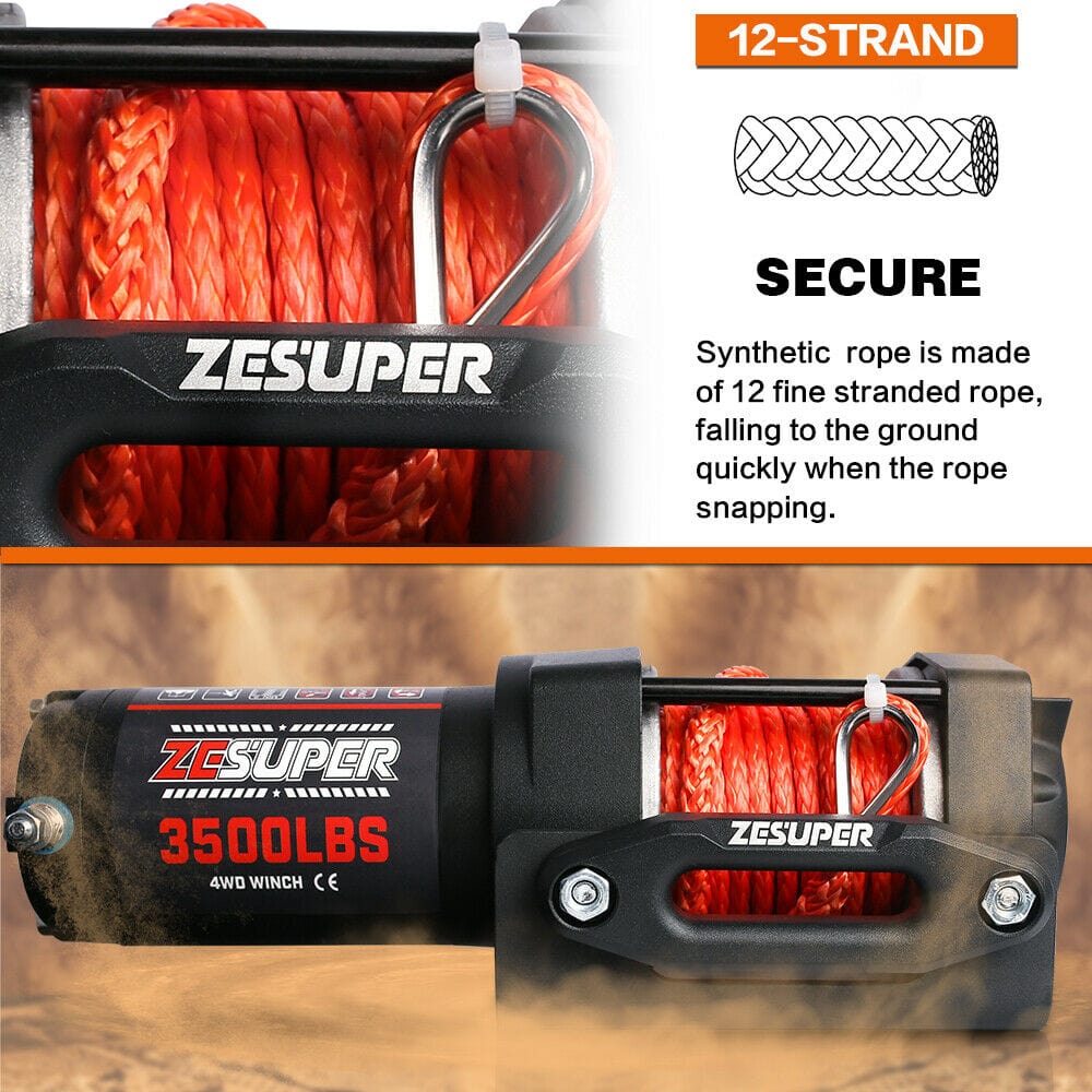 ZESUPER 4500LB Electric Winch 12V Wireless Portable ATV UTV Boat Trailer