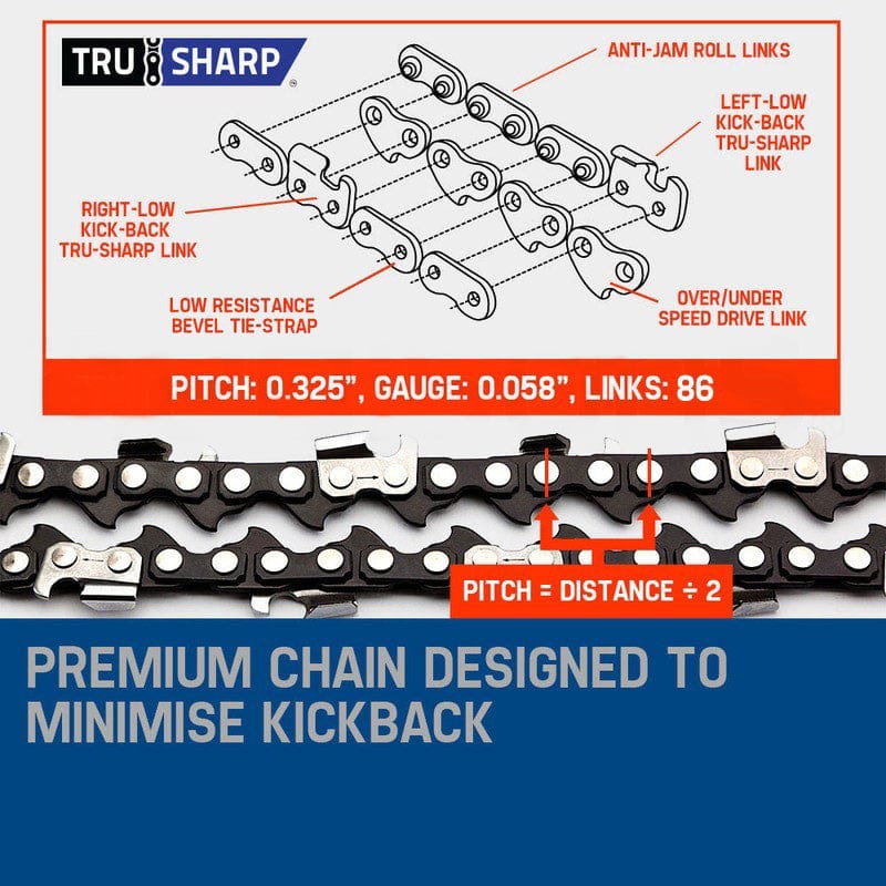 MTM Petrol Commercial Chainsaw 22 Bar E-Start Tree Pruning Chain Saw Top Handle