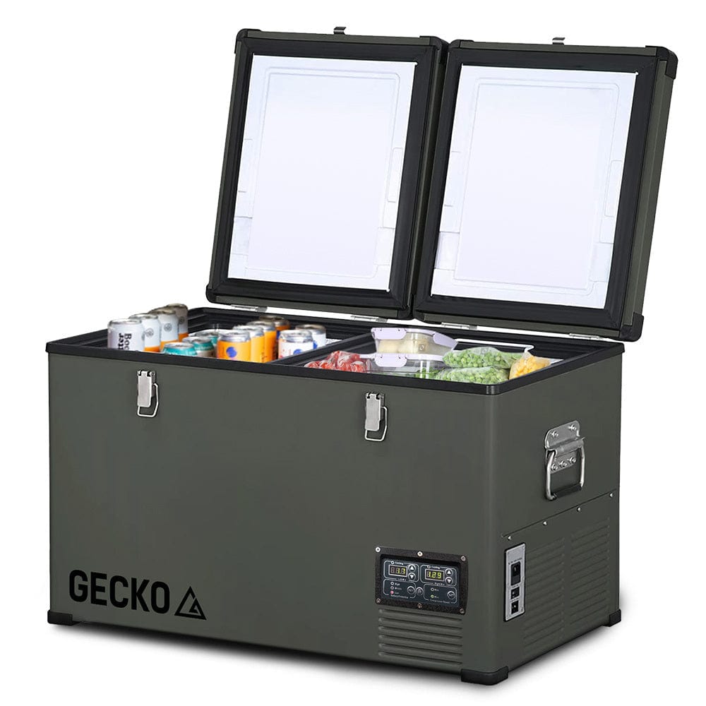 GECKO 75L Dual Zone Portable Fridge / Freezer, SECOP Compressor, for Camping, Car, Caravan