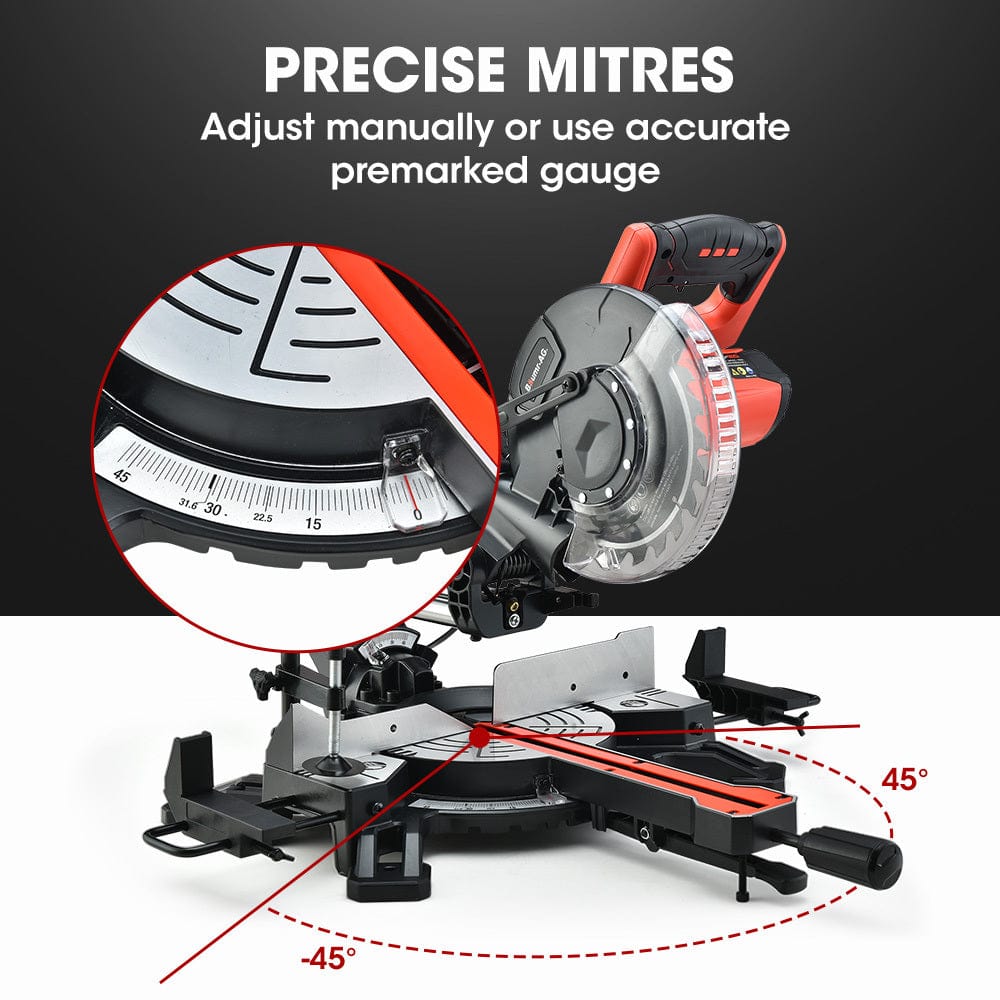 BAUMR-AG 210mm Compound Mitre Saw Dual Bevel Sliding Drop Saws 1500W