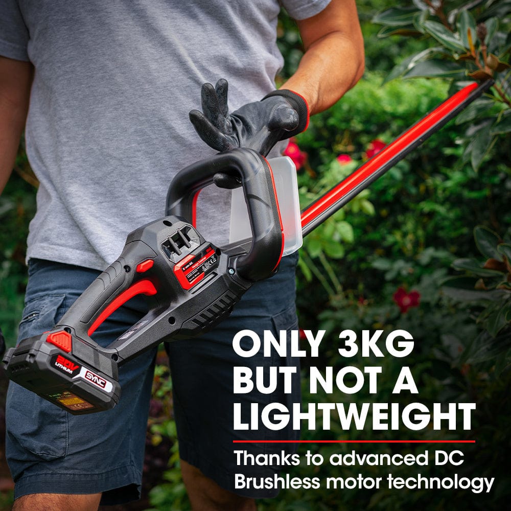 BAUMR-AG 20V Cordless Electric Hedge Trimmer Shrub Cutter with Rechargeable Battery &amp; Charger Kit