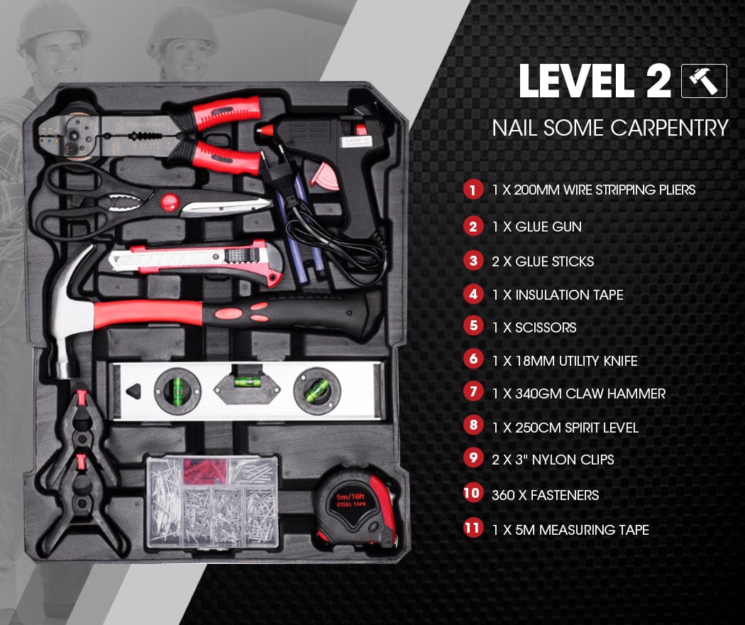 BULLET 925PC Tool Box On Wheels Kit Trolley Mobile Handle Toolbox Set Storage