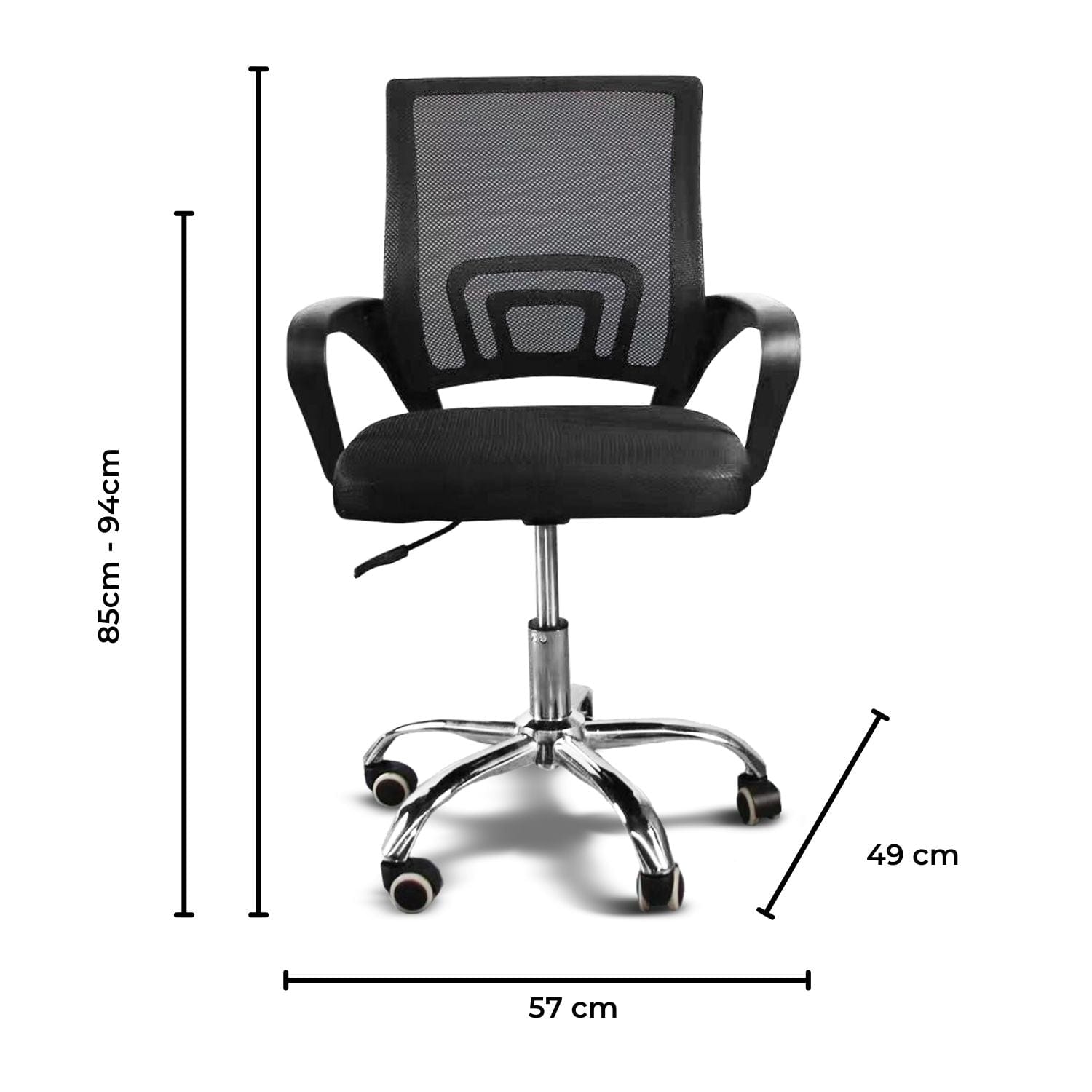 EKKIO Ergonomic Office Chair with Breathable Mesh Design and Lumbar Back Support (Black)