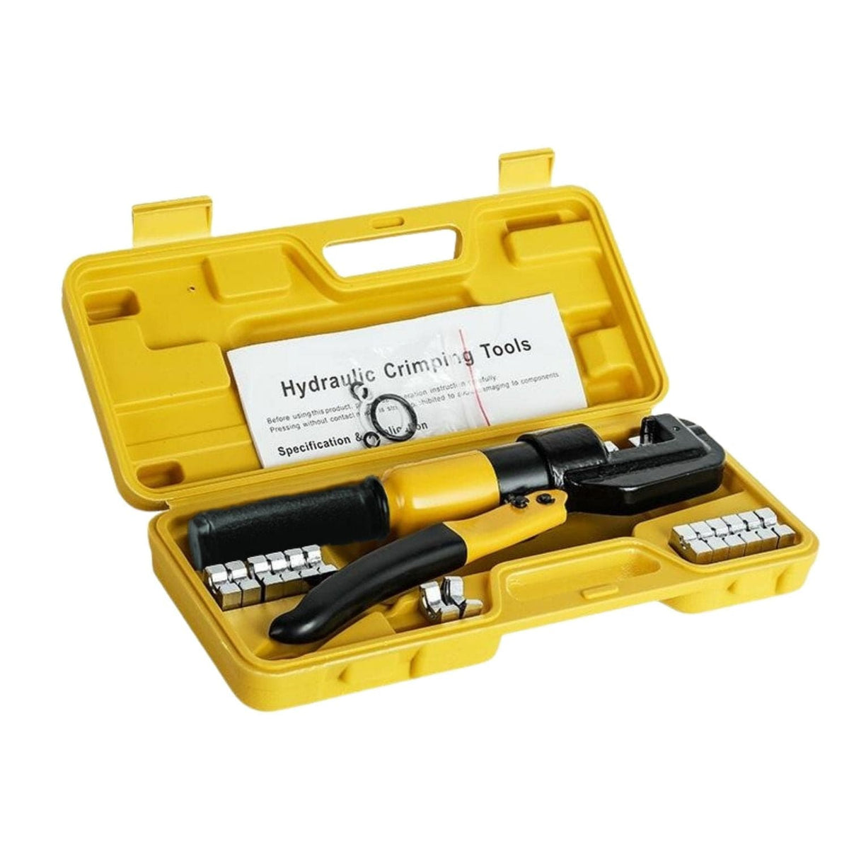 RYNOMATE 8 Ton Hydraulic Crimping Tool with 9 Dies( Yellow) RNM-HTL-100-SL