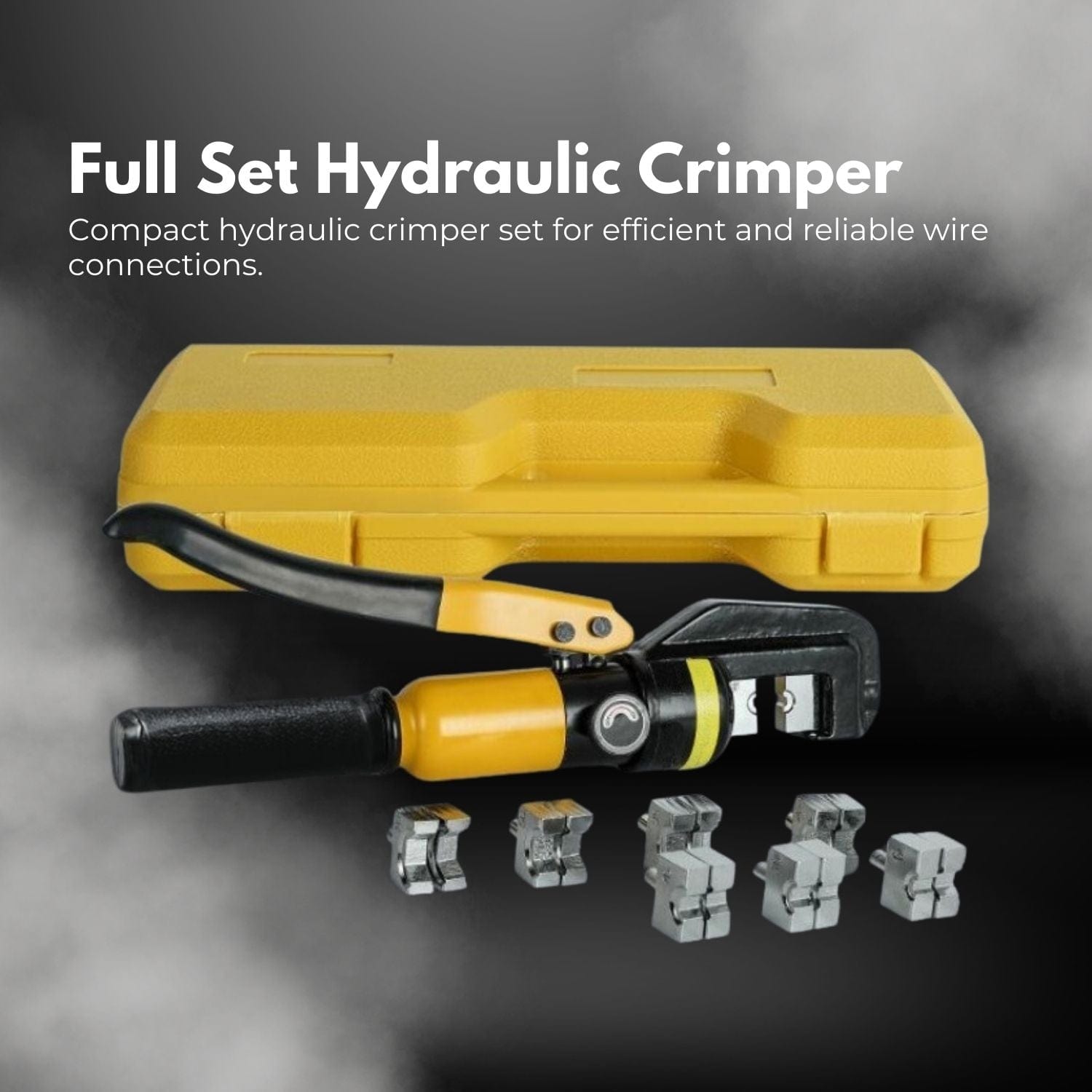 RYNOMATE 8 Ton Hydraulic Crimping Tool with 9 Dies( Yellow) RNM-HTL-100-SL