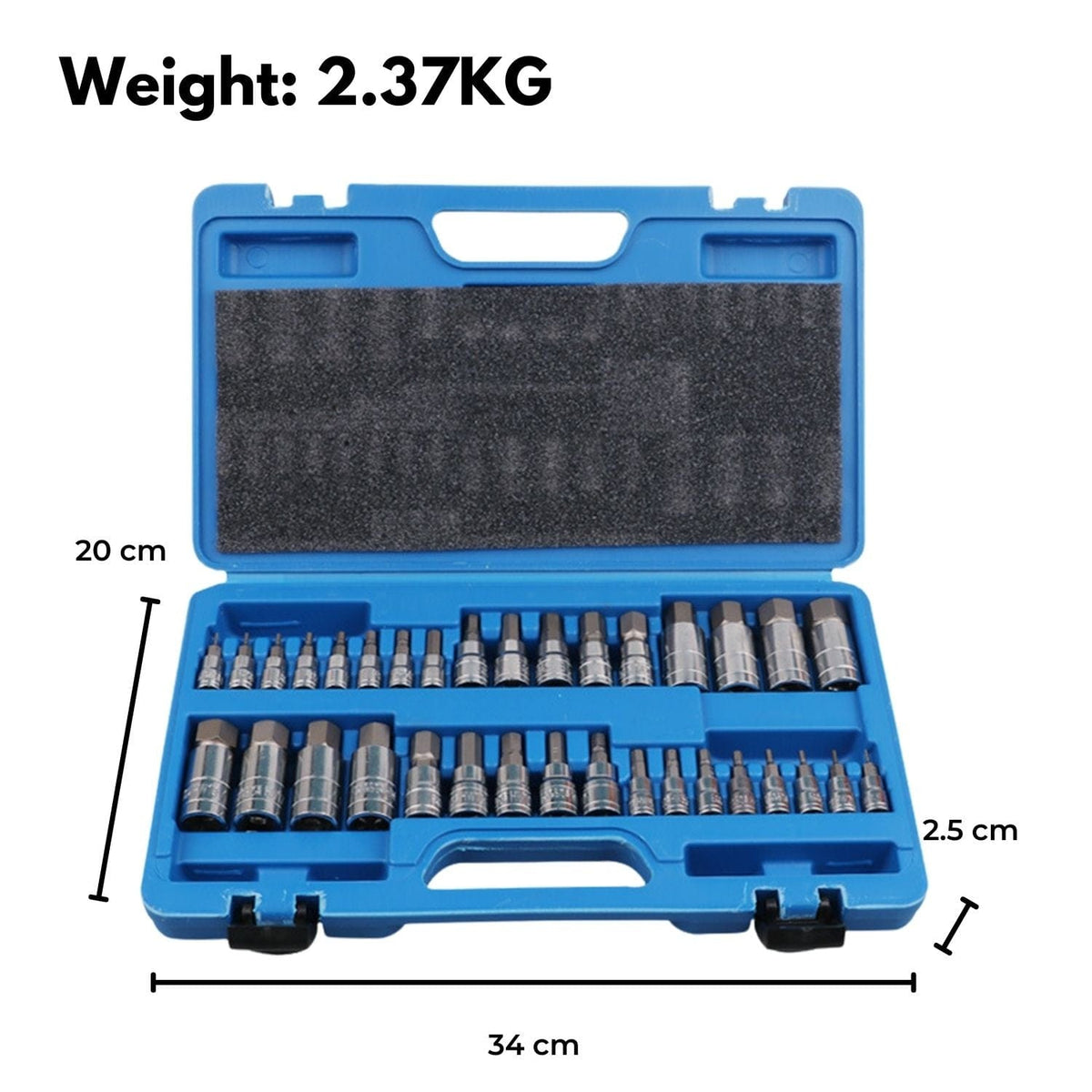 RYNOMATE Hex Bit Socket Set with 1/4&quot; 3/8&quot; 1/2&quot; Allen Key Adapter 34pc RNM-HBS-100-DZ