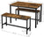 VASAGLE Dining Table Set with 2 Benches Rustic Brown and Black