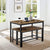 VASAGLE Dining Table Set with 2 Benches Rustic Brown and Black